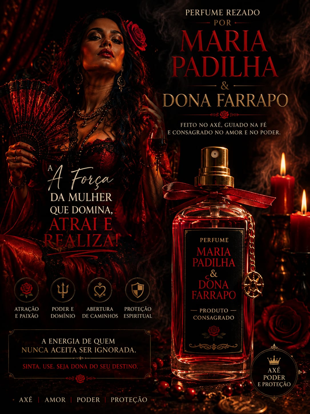Arte do perfume rezado Maria Padilha e Dona Farrapo.